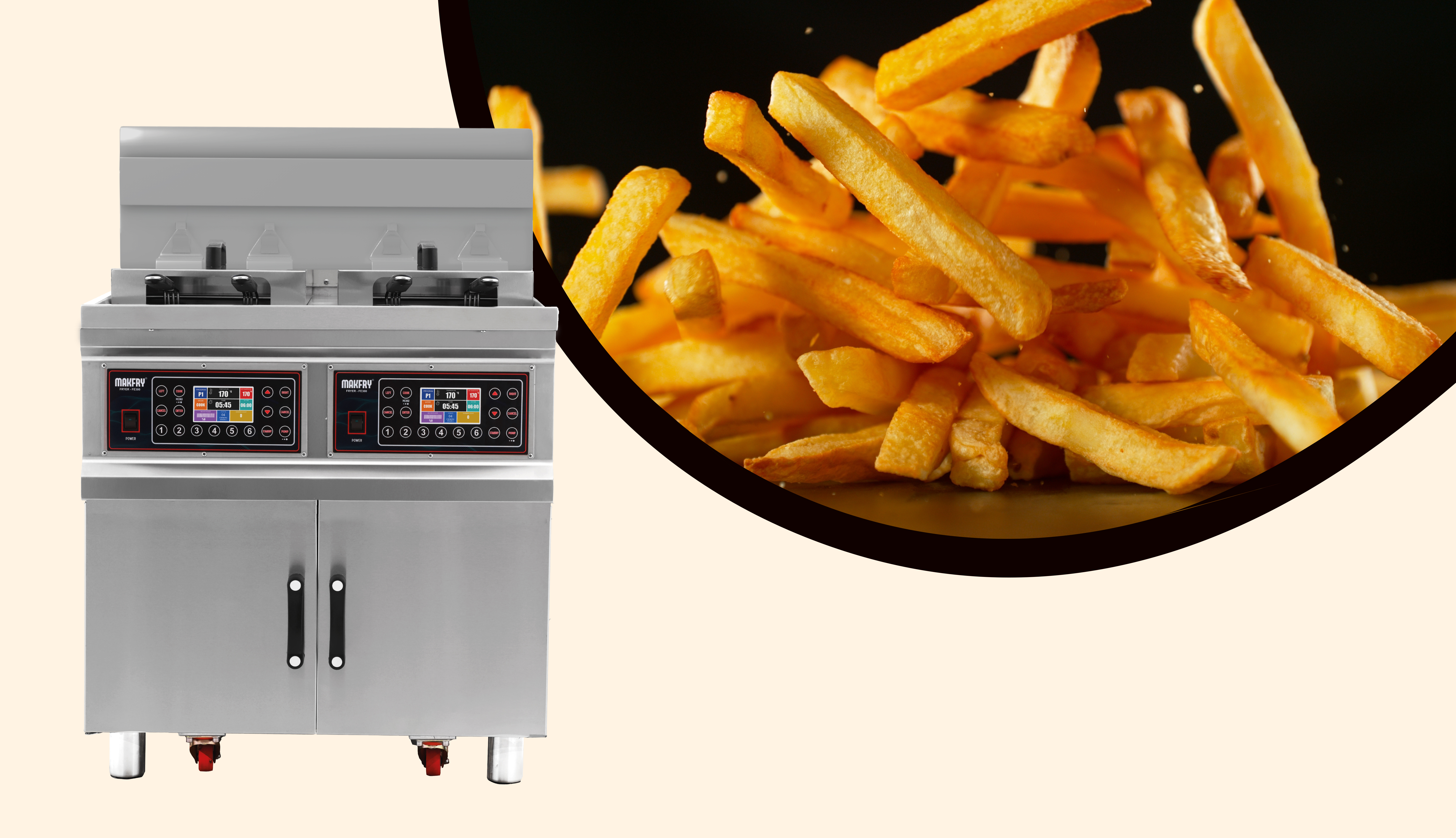 FE300DL Asansörlü Çift Hazneli Elektrikli Açık Fritöz - Makfry