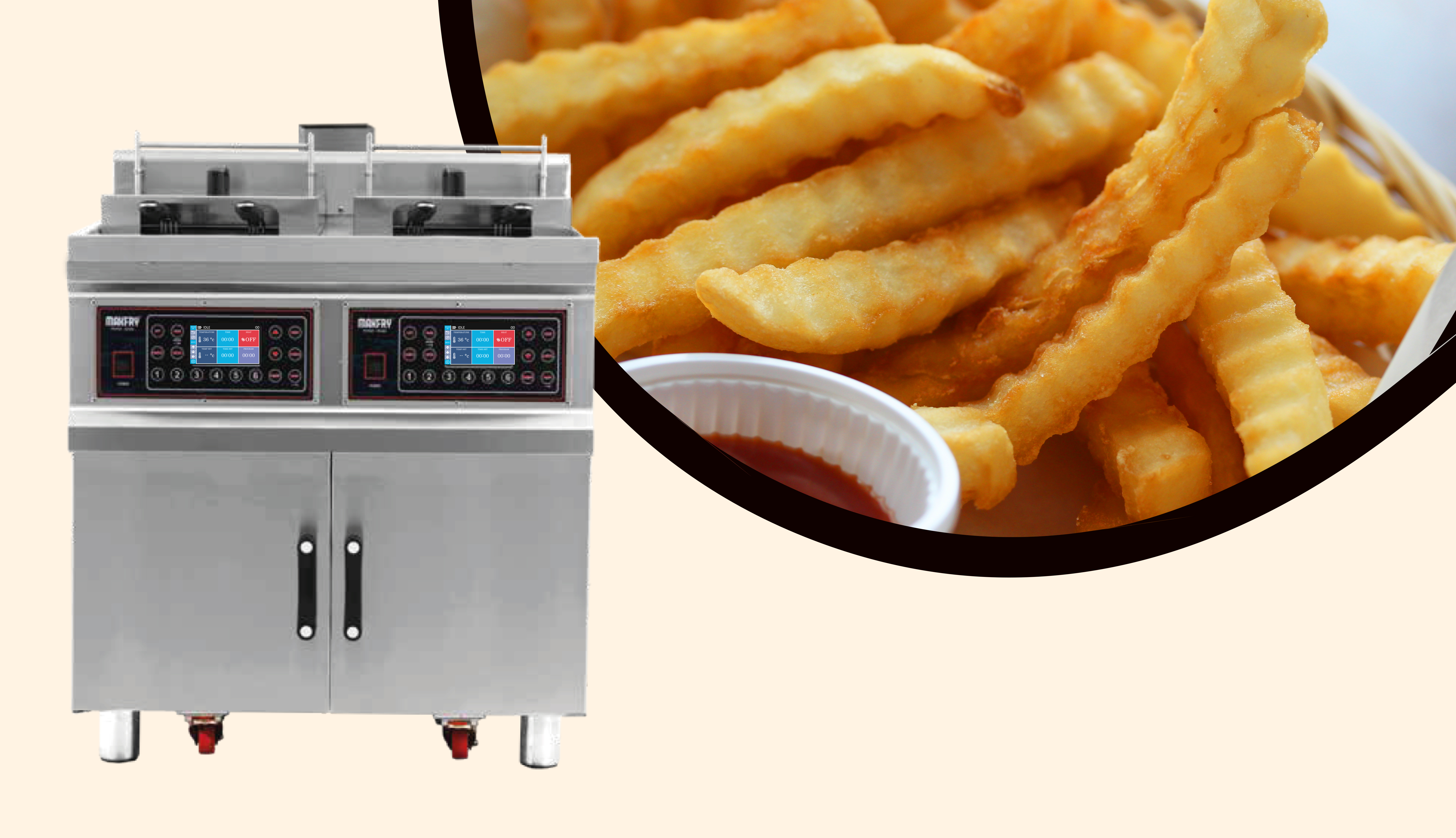 FG300D Çift Hazneli Gazlı Açık Fritöz - Makfry