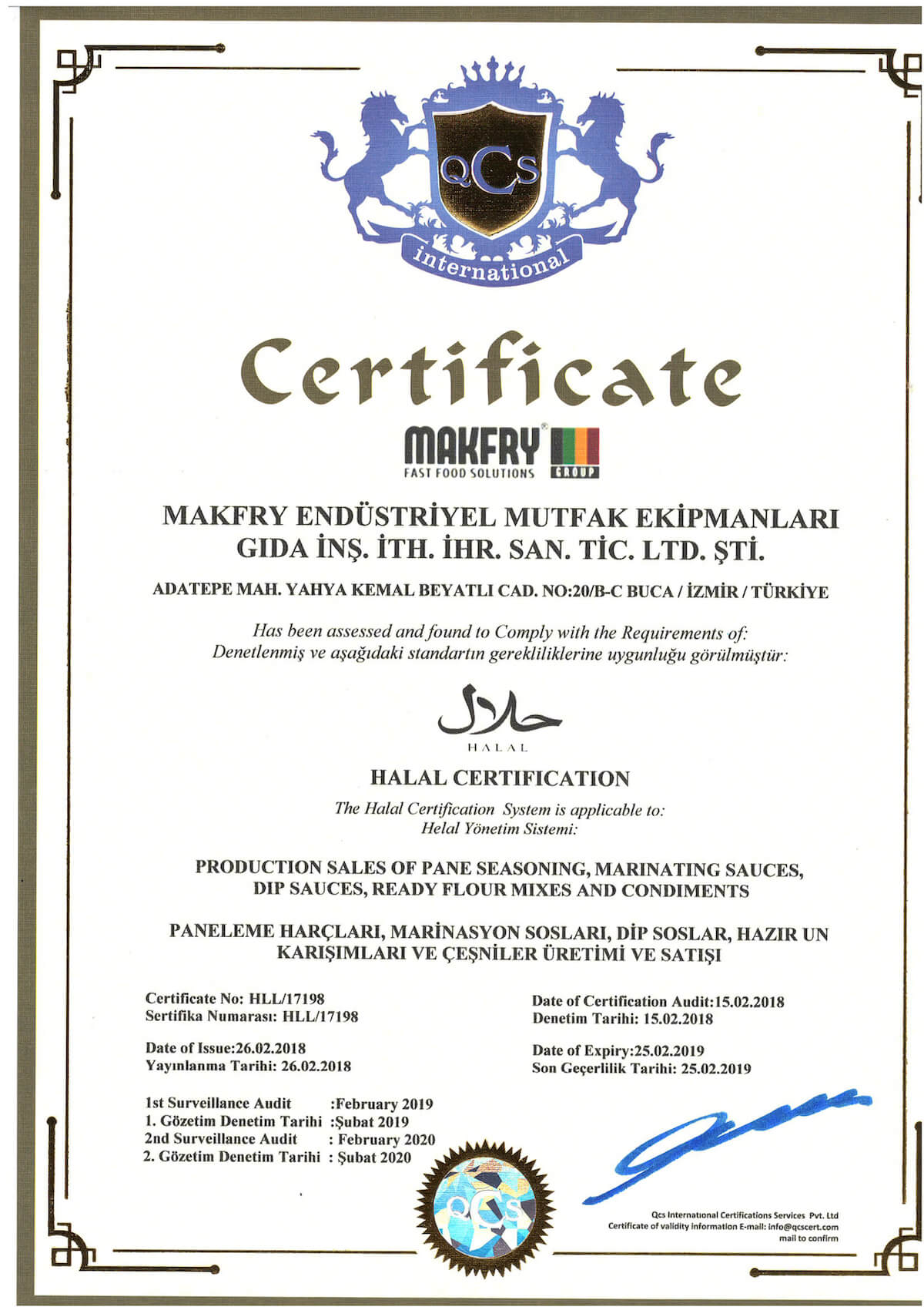 Makfry Helal Sertifikası